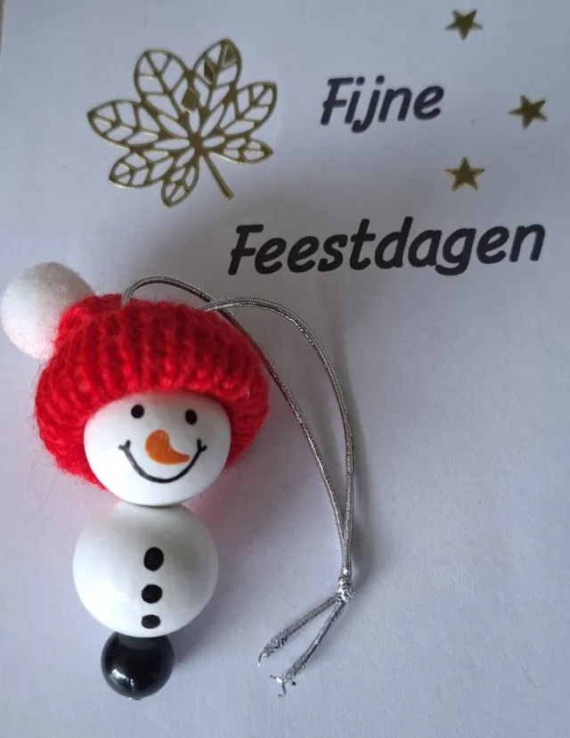 mineraalsteen Sneeuwpop "Onyx" Boomversiering zwart