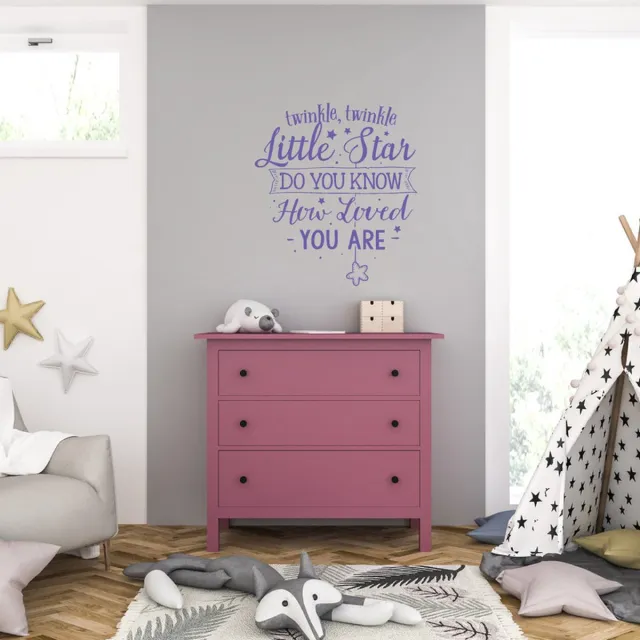 MC Living Muursticker - Twinkle Twinkle Little Star - 40,6 x 45,5 - Paars