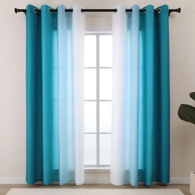 Unyqoos Lichtdoorlatende gordijnen met ombre-patroon voor privacy en stijl turquoise