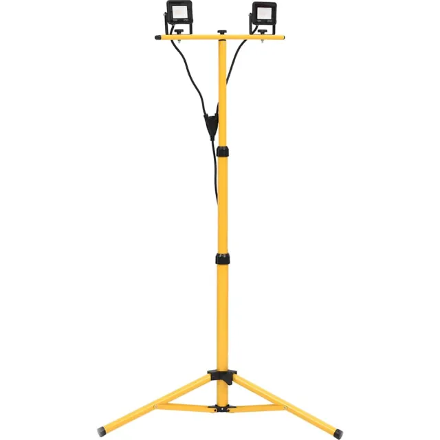 vidaXL Spotlight met statief LED 2x10 W koudwit Zwart