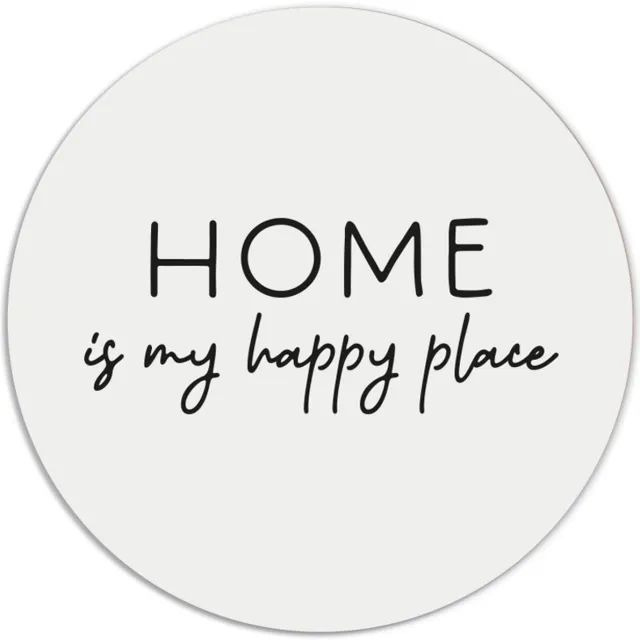 Label2X Muurcirkel home is my happy place - Ø 50 cm - Dibond - Multicolor - Wandcirkel - Rond Schilderij - Muurdecoratie Cirkel - Wandecoratie rond - Decoratie voor woonkamer of slaapkamer Home Is My Happy Place - Multicolour