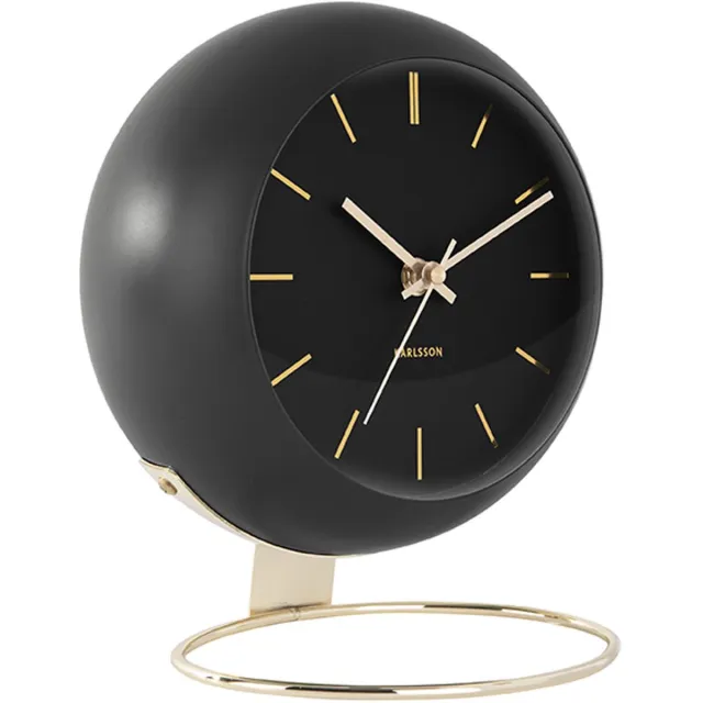 Karlsson Tafelklok Globe - Zwart - 21x24,5x14cm - Scandinavisch
