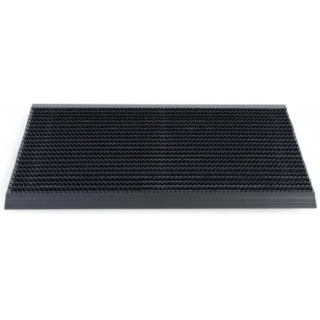 Hamat outline buitenmat - schraapmaat - borstelmat - buitenmat - Pure Black- 60 x 90 cm Zwart