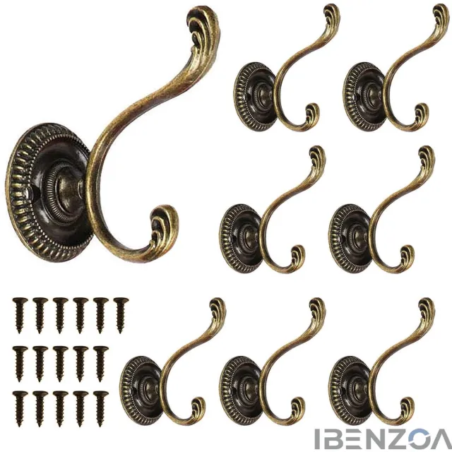 Ibenzoa Garderobehaken - Vintage - Brons - 8 stuks