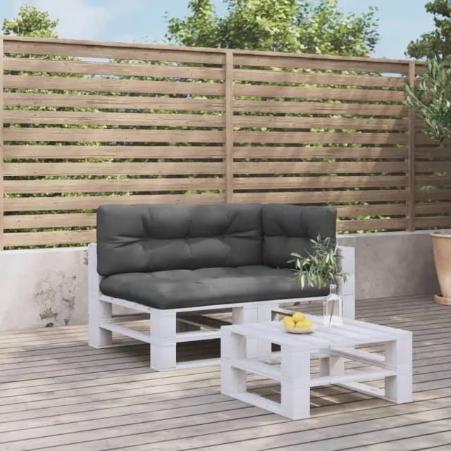 vidaXL Palletkussens 3 st stof antracietkleurig Anthraciet