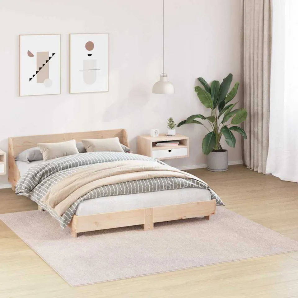 vidaXL Antislip Shaggy Tapijt Crèmekleurig 200 x 200 cm PP, foto 3