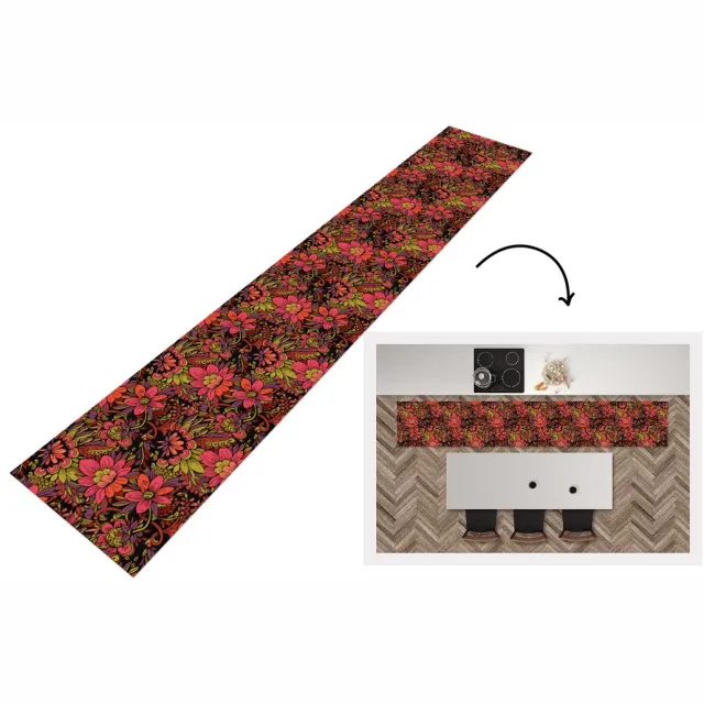 KitchenYeah Keukenloper - Keukenmat - Bloemen - Bladeren - Design - Keuken vloerkleed Multicolor
