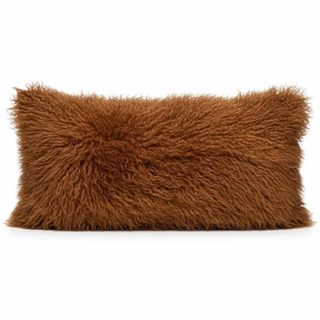 Youna Label Sierkussen 60x30 - Fluffy - Karamel - Kussen voor Bank & Woonkamer