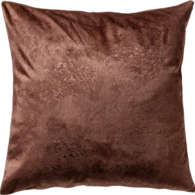 Dutch Decor ELAH - kussenhoes 45x45 cm - subtiele structuur - effen kleur - Cappuccino - bruin - met rits - zonder binnenkussen Donkerbruin