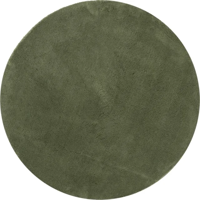 vidaXL Rug - HUARTE - Green - Ø - 160 - cm - 100% - Polyester - Plat bosgroen