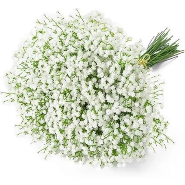 GelldG 6 Stuks - Kunstbloemen Gypsophila - Zijden Bloemenstruik - 52cm Lengte - Realistische Haptik, Geen Water Nodig - Geschikt voor Bruiloften, Feesten en Thuisdecoratie - Kunststof - Passend in Meeste Vazen Wit