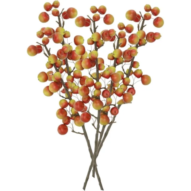 DK design Kunstbloem fruit tak met appels - 5x - 66 cm - rood/groen - Kunst zijdebloemen - herfst takken Multi