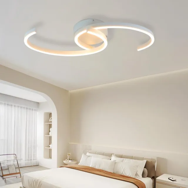 Glitzerlife Plafondlamp Plafondverlichting - Dimbare LED - Sterrenhemel Design - Met Afstandsbediening - Modern Rond - Ø46,5 cm - Wit