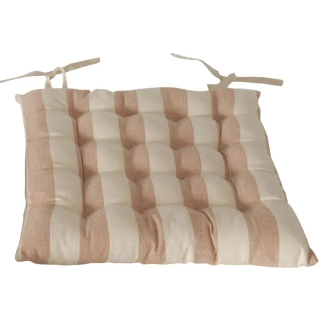 Boltze Home Stoelkussen - Katoenen stoelzitting ILENA met strepen, 40 x 40 cm Beige
