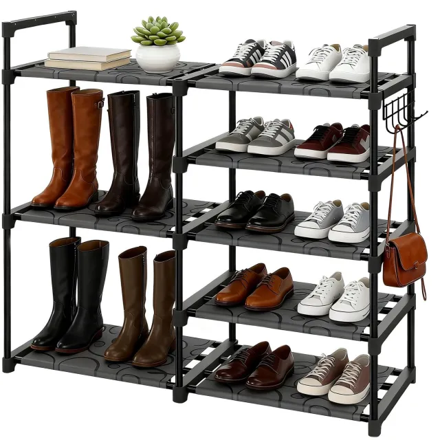 Famanu 5-laags schoenenrek 84 cm breed voor schoenen en laarzen Grijs