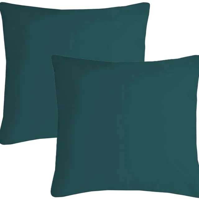 Stof Textile sierkussen Nelson - 2x - petrol - 40 x 40 cm - bank kussens - zitkussens - binnen/buiten - polyester