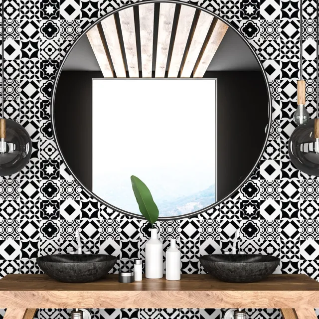 Ambiance Sticker Zelfklevende tegelmuurstickers voor keuken en badkamer - 30 Italiaanse Azulejo tegelstickers - 30 stickers 15x15cm Multi color