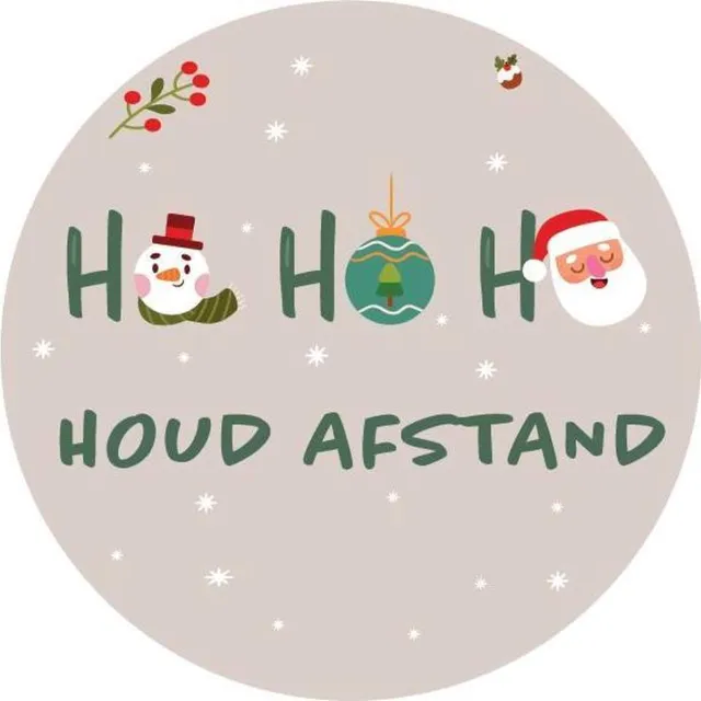 3motion Hohoho afstand- 5 stuks - raamsticker - 40cm diameter - gemakkelijk te plaatsen en te verwijderen