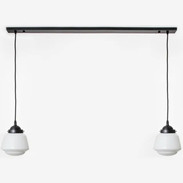 Coloured by Art 2 x High Button lampen aan plafondbalk Moonlight - Art Deco Trade Wit