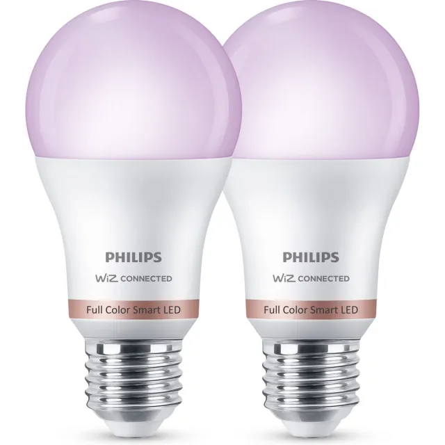 Philips E27 - 8W(60W) Slimme LED-Verlichting - RGB en Wit Licht - Mat - Wi-Fi