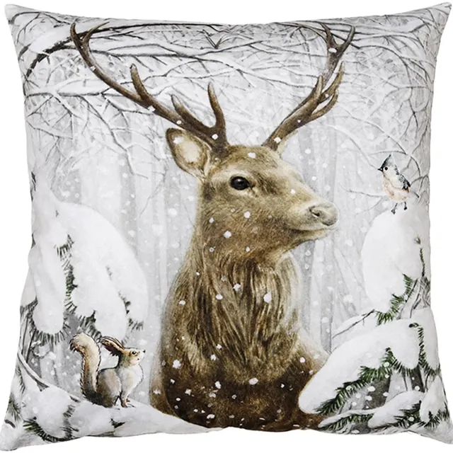 Clayre & Eef Sierkussen 45x45 cm Bruin Polyester Hert