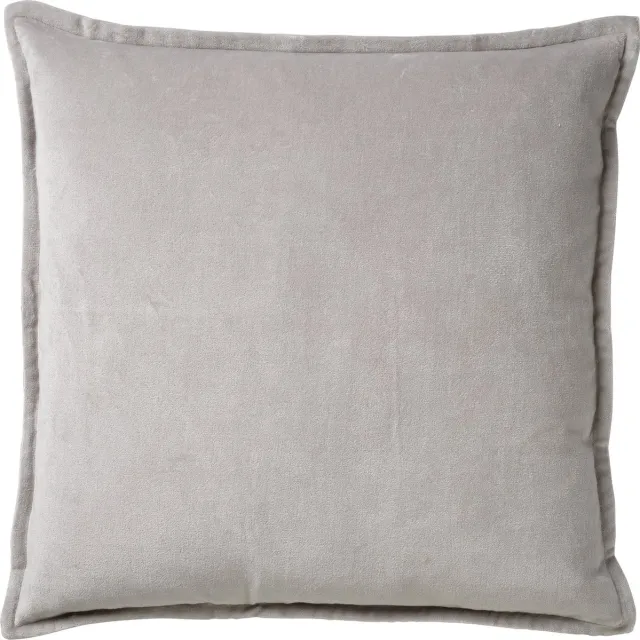 Dutch Decor CAITH - Sierkussen 50x50 cm - 100% katoen velvet - Micro Chip - lichtgrijs - Inclusief binnenkussen - Luxe kussens voor woonkamer & bank