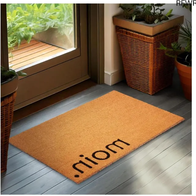 RFWR Weerbestendige Kokos Deurmat voor Binnen en Buiten - 45 x 75 cm - Antislip en Hygienisch - Geschikt voor Entree, Terras en Tuin Moin