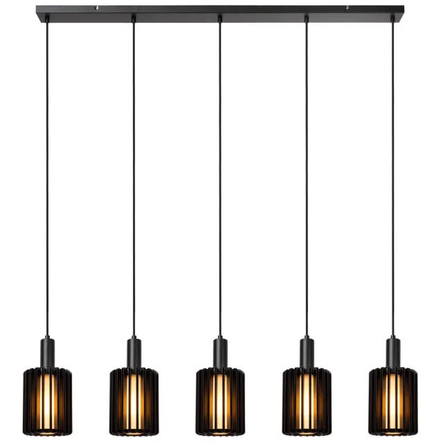 Lucide LAMBRES - Hanglamp - 5xE27 - Zwart