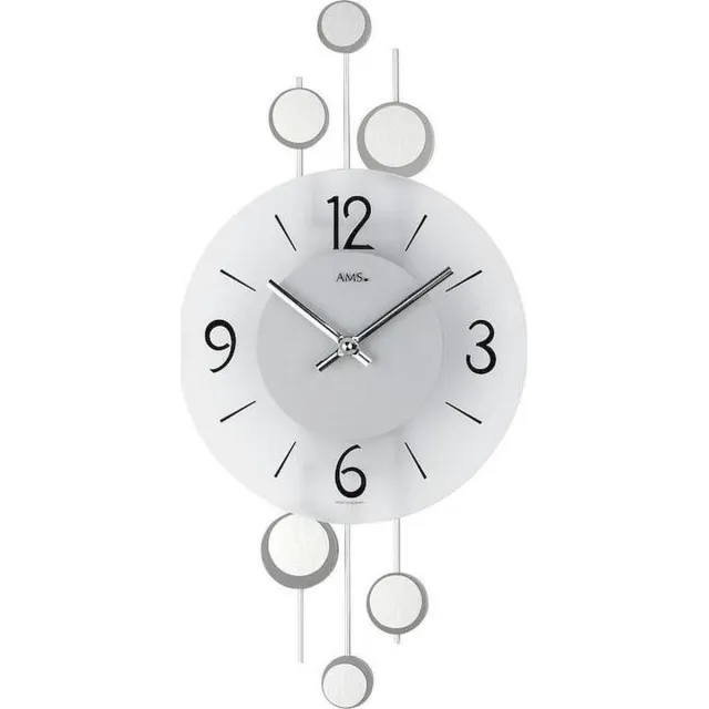 AMS Wandklok AMS - 9388 Zilverkleurig