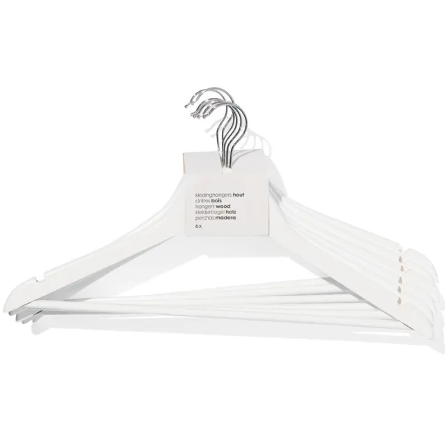 HEMA Kledinghangers wit hout - 6 stuks