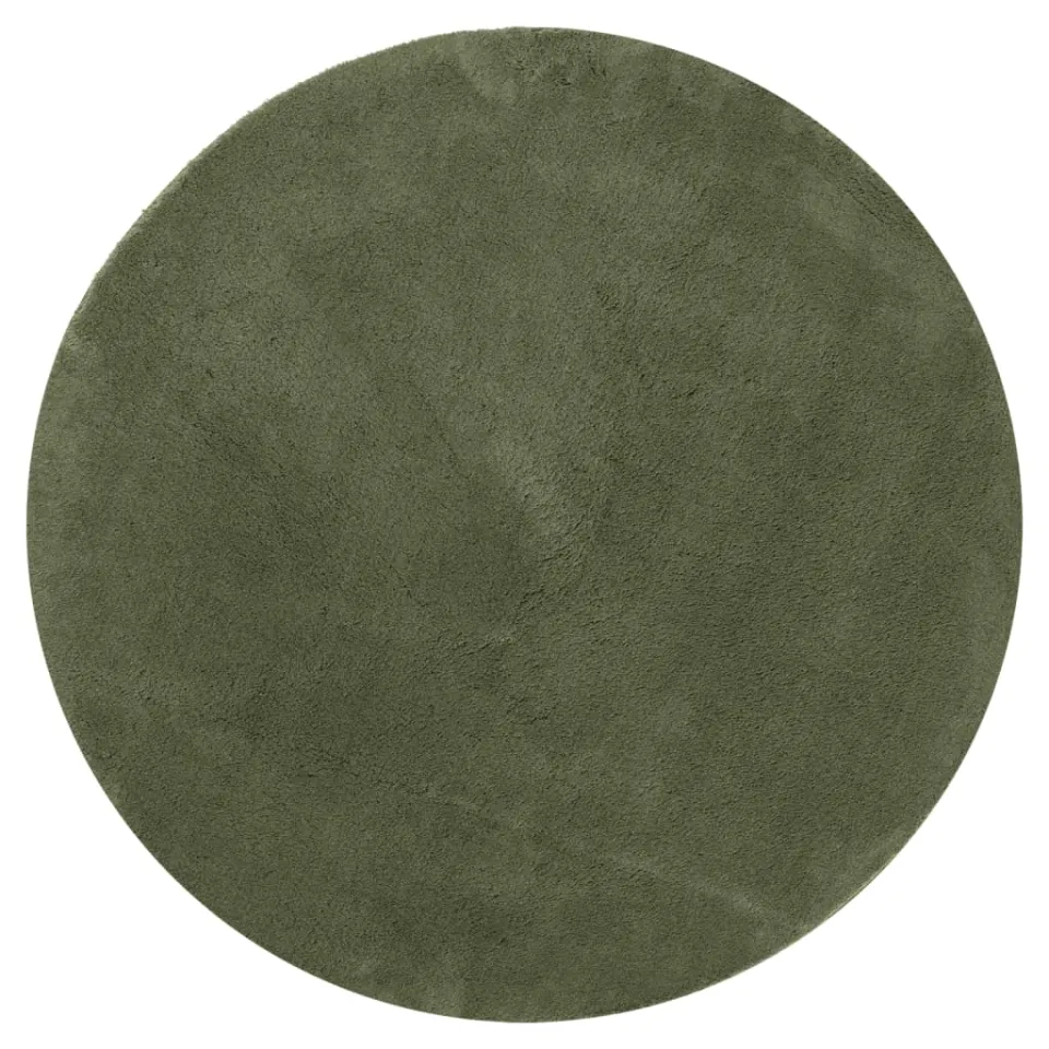 vidaXL Rug HUARTE Green Ø 100 cm 100% Polyester Plat, foto 3