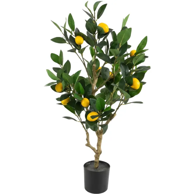 EDENIA Kunstplant - Kunstmatige citroenboom in een pot, hoogte 80 cm Groen