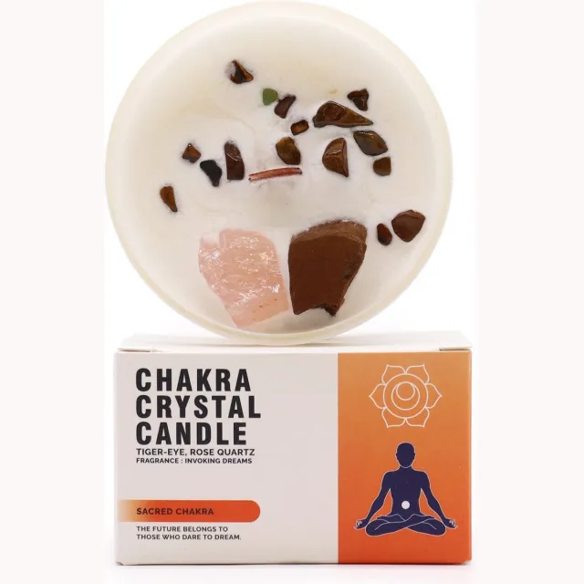 Ancient Wisdom Chakra Kristallen Kaarsen - Heilig Chakra - Spirituele kaars - AWGifts - Cadeau multicolor