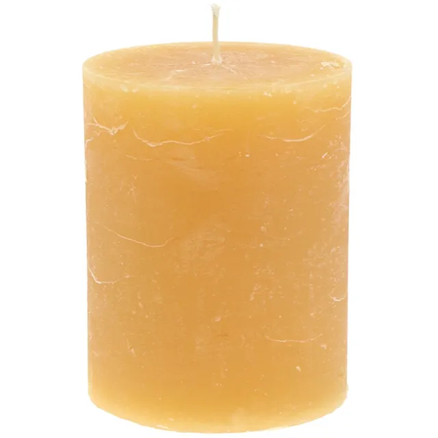 Viana Effen pilaarkaarsen, honingkleurige decoratieve kaarsen, Adventsdecora Geel