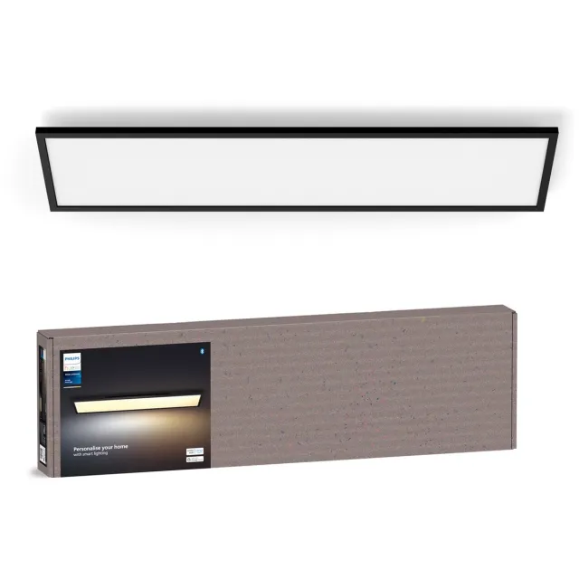 Philips Hue Aurelle - paneellamp - warm- tot koelwit licht - zwart - rechthoekig