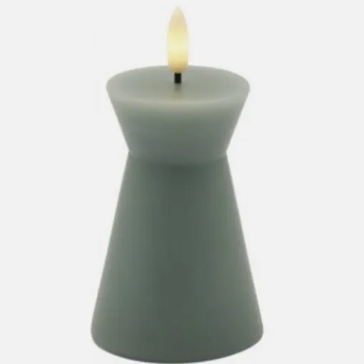 Sirius Sille Geometric Nordic LED Kaars – Stompkaars Geometrisch Ø6.7x10cm - Sandy Green/turquoise/blauw/groen Sandy Green - Geometrisch Klein