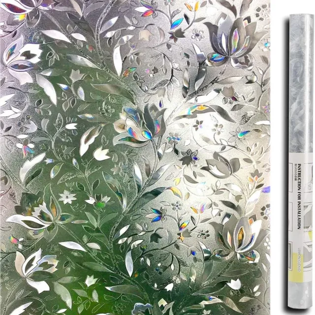 NAXSIR Raamstickers, glasstickers, privacystickers voor de badkamer, levendige kleuren, tulpen Transparant