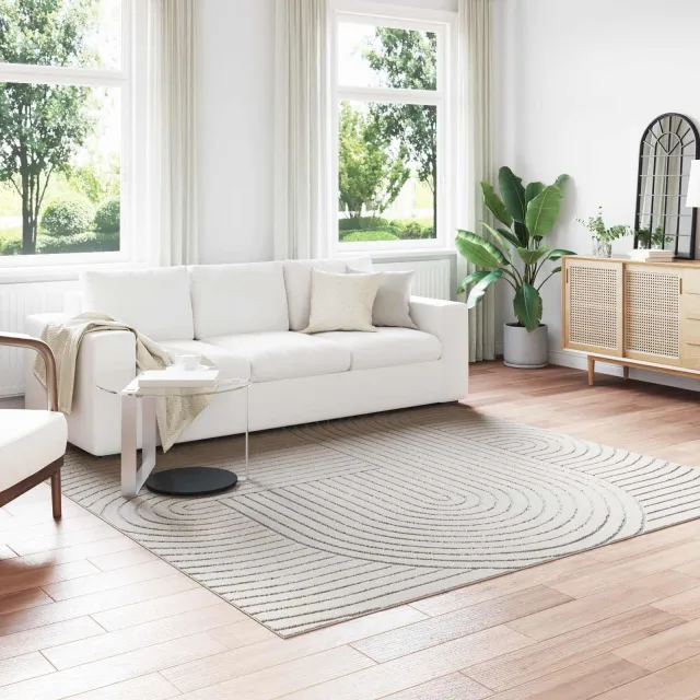 vidaXL Binnen- en buitentapijt PALMERAS Crème 240 x 240 cm Polyester, foto 2