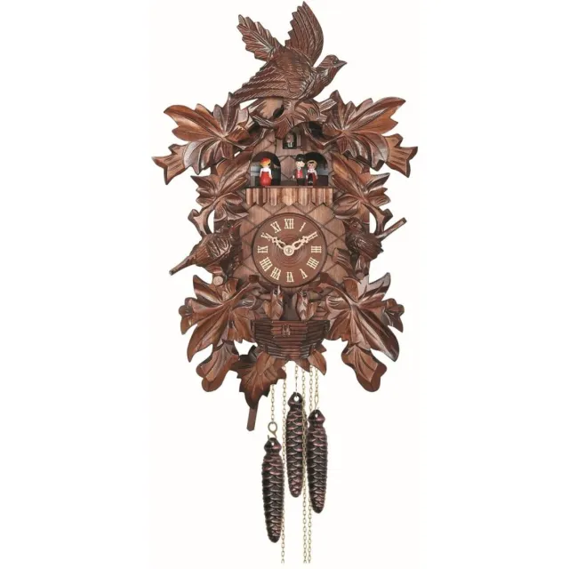 Engstler 640_MT - Koekoeksklok - 1-daags kettinguurwerk - Notenhout - met muziek met dansend paar - 46 cm