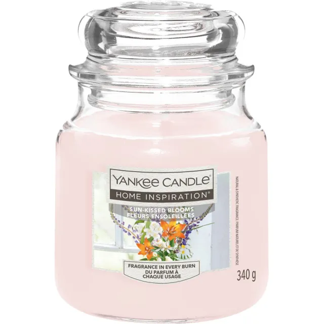 Yankee Candle Home Inspiration - Sun-Kissed Blooms Medium Jar - tot 75 branduren Roze
