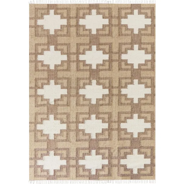 Beliani KONURTAY - Laagpolig vloerkleed - Lichtbeige - 160 x 230 cm - Jute