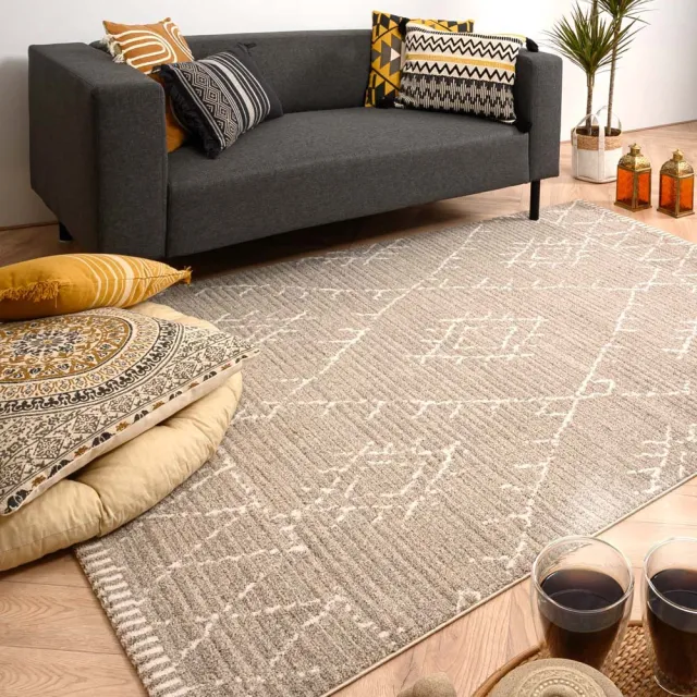 Boho&me Berber vloerkleed - Beni Ouarain Sufian lichtgrijs/crème 160x230