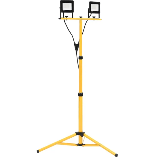 vidaXL Spotlight met statief LED 2x20 W warmwit Zwart