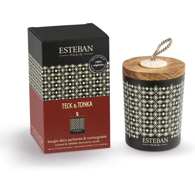Esteban Classic Teck & Tonka Geurkaars decoratief 180gr Antraciet