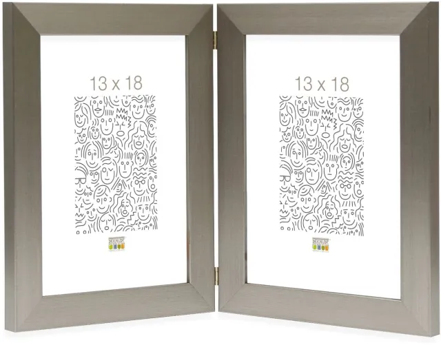 Deknudt Frames fotolijst S41VD1 H2V - zilver - tweeluik - 2x 13x18 cm