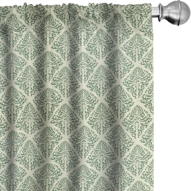 ABAKUHAUS Abstract Groen – Voorhangset 2x75x175 cm – Jadegroen Pastel Jade-groen