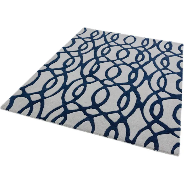 Eazy Living Easy Living - Matrix-Wire-Blue Vloerkleed - 200x300 - Rechthoek - Laagpolig Tapijt - Modern - Blauw, Grijs