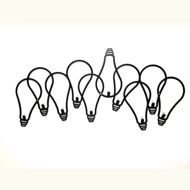 Decorizzly® Decorizzly Bulbs Serie - Wandkapstok - 10 Haken - Staal zwart