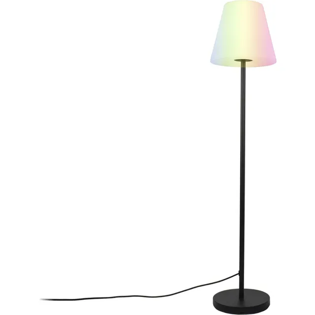 QAZQA virginia - Design Dimbare LED Vloerlamp | Staande Lamp met Dimmer - 1 lichts - H 150 cm - Zwart - Buitenverlichting Zwart Smart LED