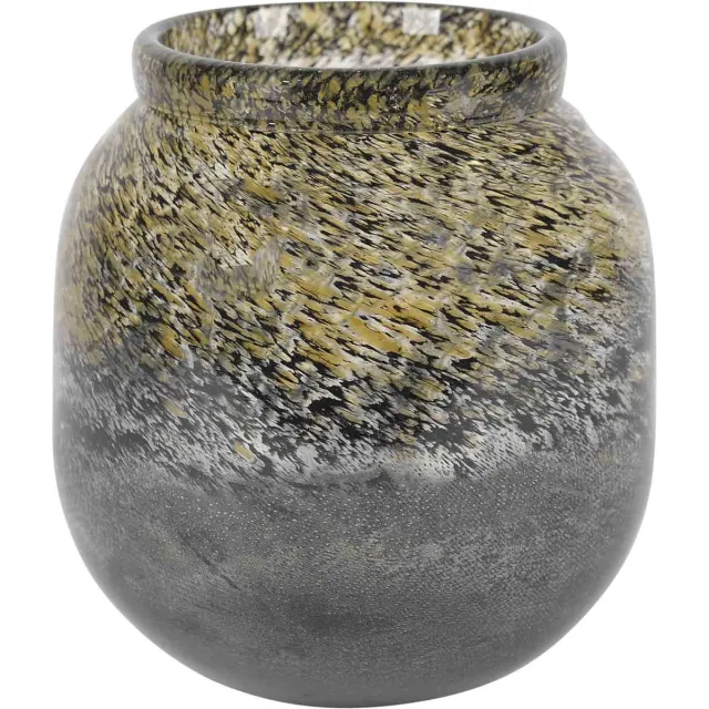 Rasteli Vaas - glas - grijs - D21,5 x H23,5 cm - Opening 13 cm